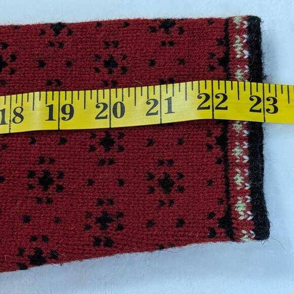 Telluride Clothing Cardigan Womens Medium Wool Red Fair Isle Nordic Cottagecore - Picture 9 of 11
